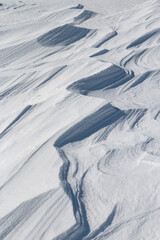 Wall Mural - wavy line patterns in fresh white frozen winter snow