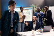 © DC Studio - Overworked woman deciding to quit her job during important meeting, getting sick and tired of verbal abuse from her team leader. Frustrated irritated corporate employee leaving boardroom.