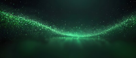 Wall Mural - Green particles background image
