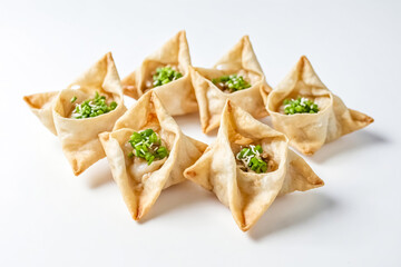 Canvas Print - Crispy Fried Wontons with Green Onions