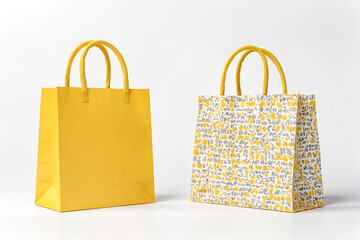 Poster - Yellow Paper Shopping Bag Mockup