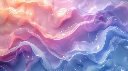 Wall Mural - background texture. Holographic pink and blue molten plastic jelly wave