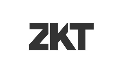 ZKT logo design template with strong and modern bold text. Initial based vector logotype featuring simple and minimal typography. Trendy company identity.