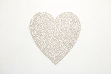 Canvas Print - Floral Heart Pattern on White Background