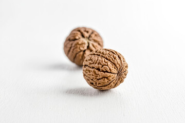 Poster - Walnuts on white background