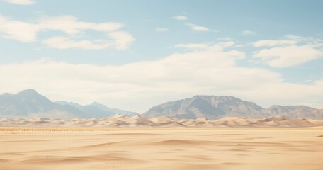 Wall Mural - Desert landscape with mountains in the background