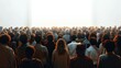 © visoot - A crowd of people praying with their backs turned, white background. Generative AI.
