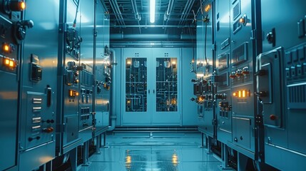 Fototapete - Electricity system. Generative AI.