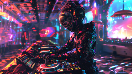 Futuristic Rhythm: The Abstract World of a Cyborg DJ