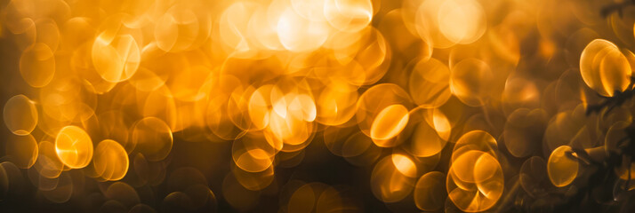 Wall Mural - Soft Focus Golden Bokeh Backdrop Inducing Warmth