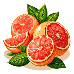 Wall Mural - grapefruit isolated on white