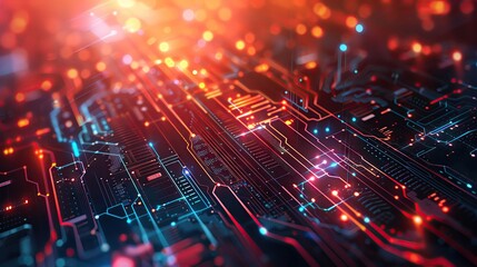 Tech industry template with innovative graphics, modern design, and plenty of copy space