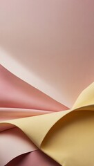 Wall Mural - soft pink and yellow paper abstract, showcasing the curves and textures of the material, background, wallpaper