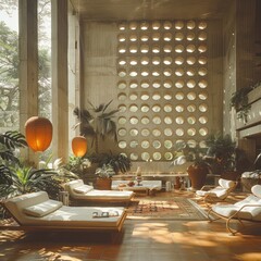 Wall Mural - Elegant Indoor Garden Lounge