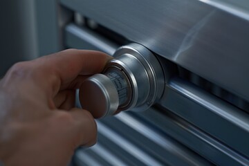 Sticker - A person adjusting settings on a modern kitchen appliance