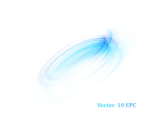 Glowing blue bright twirl. PNG effect on a white background. Bright light round portal in action. Magic gate in a fantasy game. Vector for web design