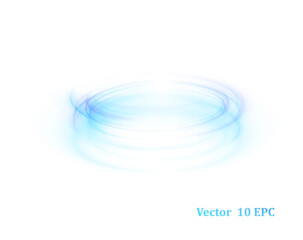 Wall Mural - glowing blue bright twirl. png effect on a white background. bright light round portal in action. ma