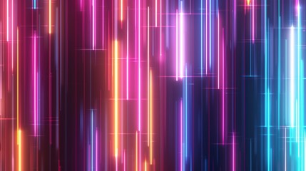 Wall Mural - A colorful, neon-lit background with a series of bright, glowing lines