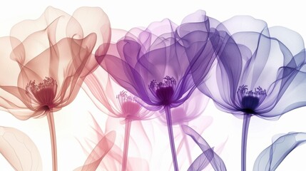 Wall Mural - A bouquet of flowers with purple, pink, and white petals