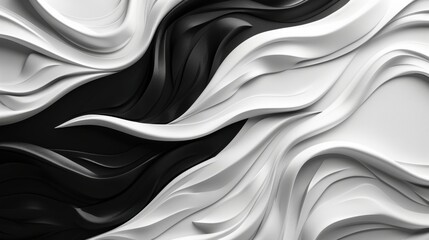 Wall Mural - A black and white image of a wave with a white background