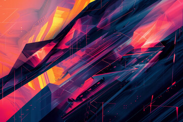 Wall Mural - close up horizontal colourful glowing abstract background