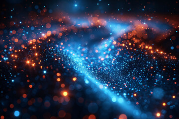 Canvas Print - future technology background composed of glowing particles, internet communication technology concep
