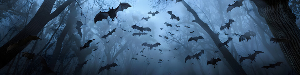 Wall Mural - Halloween, Spooky Bats