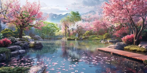 Wall Mural - Anime Tranquil Park