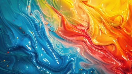 Wall Mural - Abstract colorful liquid ink splash background