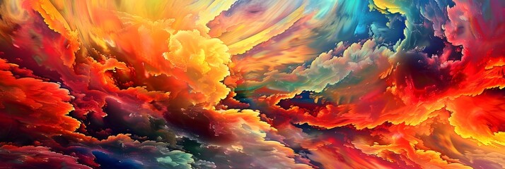 Aufkleber - Breathtaking Celestial Dreamscape Dramatic Clouds and Vibrant Skies Evoke Emotions of Wonder and Awe