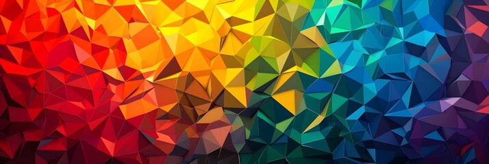 Fototapete - Captivating Abstract Geometric Kaleidoscope of Vibrant Multicolored Faceted Shapes and Patterns Evoking a Sense of Creativity and Innovation