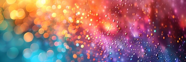 Aufkleber - Captivating Bokeh of Shimmering Lights in Vibrant Rainbow Colors Evoking a Magical and Celebratory Atmosphere