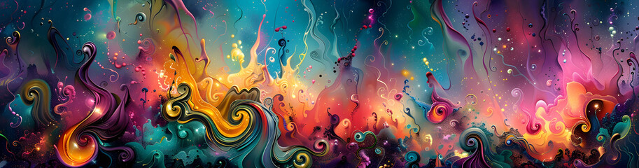 Aufkleber - Captivating Cosmic Choreography of Vibrant Hues and Ethereal Energies