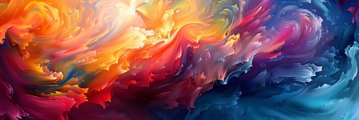 Fototapete - Captivating Explosion of Vibrant Colors and Dynamic Energies in an Abstract Visionary Masterpiece