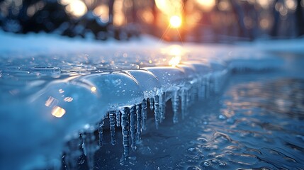 Leinwandbilder - Captivating Frozen Landscape at Magical Sunset Wonderland