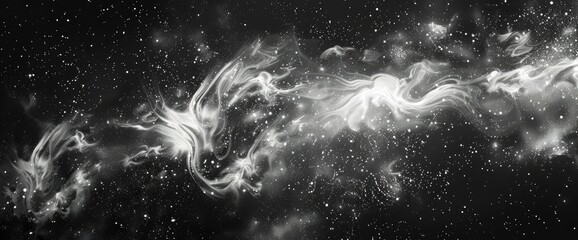 Wall Mural - Monochrome Abstract Galaxy Clusters, Cartoon