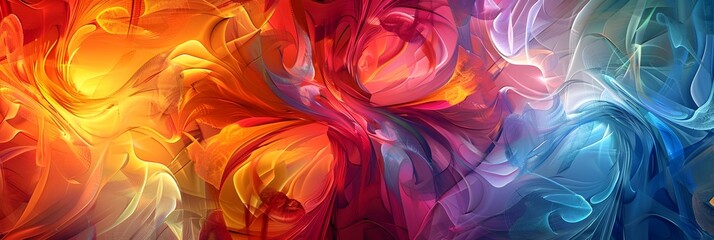 Leinwandbilder - Colorful Fluid Art Explosion of Dynamic Vibrant Patterns and Swirling Ethereal Movements