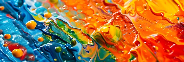 Poster - Mesmerizing Fluid Art in Vibrant Colors with Flowing Textures and Organic Patterns