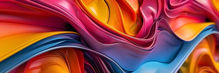 Poster - Mesmerizing Fluid Swirls of Vibrant Color An Abstract Digital Art Masterpiece