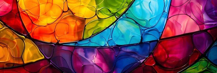 Poster - Mesmerizing Prismatic Glass Mosaic Backdrop of Dazzling Multicolored Shapes and Patterns