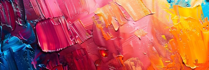 Poster - Vibrant Abstract Brushstrokes Depicting Colorful Expressions and Emotions