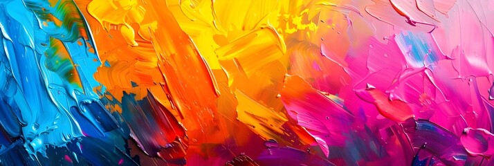 Aufkleber - Vibrant Abstract Brushstrokes Painting in Captivating Colorful Spectrum Evoking Ethereal Expression