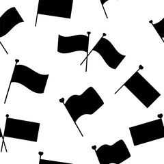 Seamless flag silhouette pattern vector