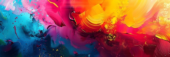 Fototapete - Vibrant Abstract Explosion of Color and Fluid Textures Captivating Masterpiece