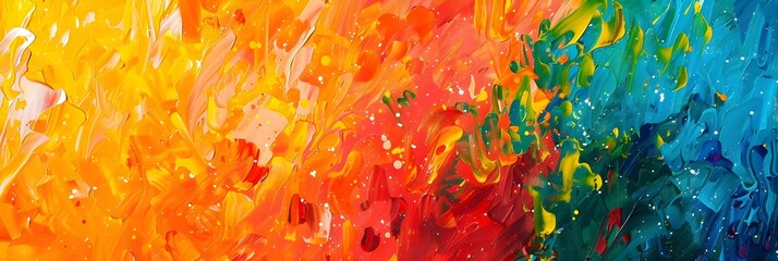 Poster - Vibrant Abstract Painting Showcasing a Mesmerizing Interplay of Colors and Emotions