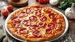 © AkuAku - Traditional Italian Pepperoni Pizza on a Plate