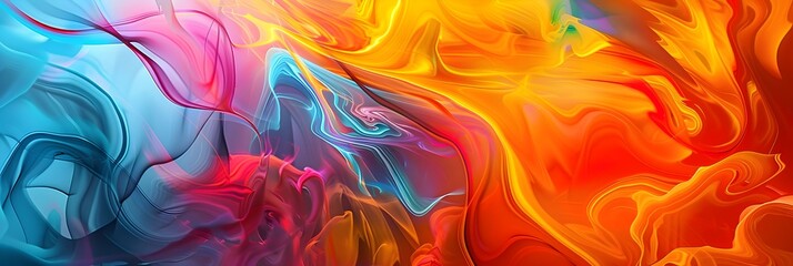 Fototapete - Vibrant and Fiery Abstract Composition Capturing the Essence of Creativity and Dynamism