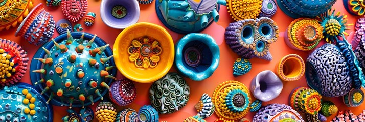 Aufkleber - Vibrant and Intricate Textures and Patterns in an Eclectic Collage of Digital