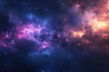 Poster - a purple and blue galaxy with stars, galaxy-inspired background with cosmic elements
