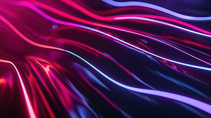 Wall Mural - abstract motion speed lines in red blue neon light waves flowing dynamic background modern design